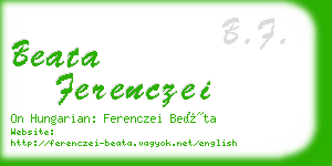 beata ferenczei business card